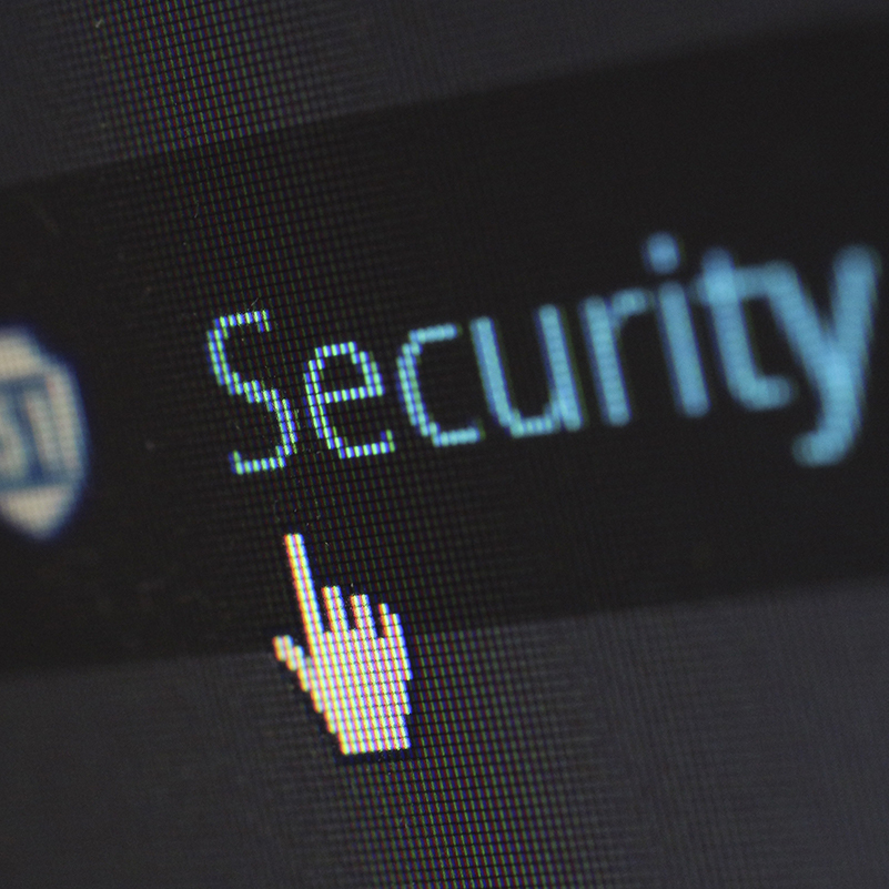 Text says security, with a mouse icon hovering over it.